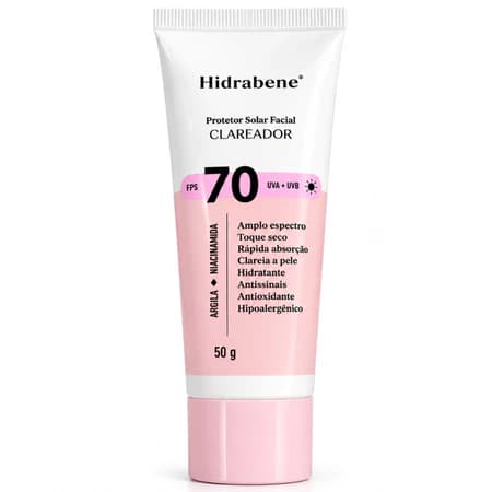 Hidrabene Protetor Solar Facial FPS 70: o que significa ser clareador?
